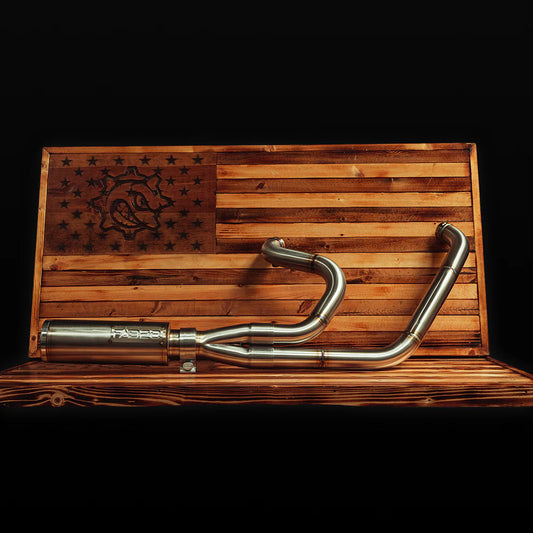 FAB28 INDUSTRIES STAINLESS 2:1 EXHAUST HARLEY DAVIDSON BAGGER 97-16