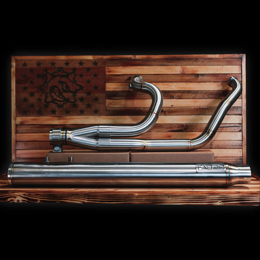 FAB28 INDUSTRIES STAINLESS 2:1 FULL EXHAUST HARLEY DAVIDSON BAGGER 17-25