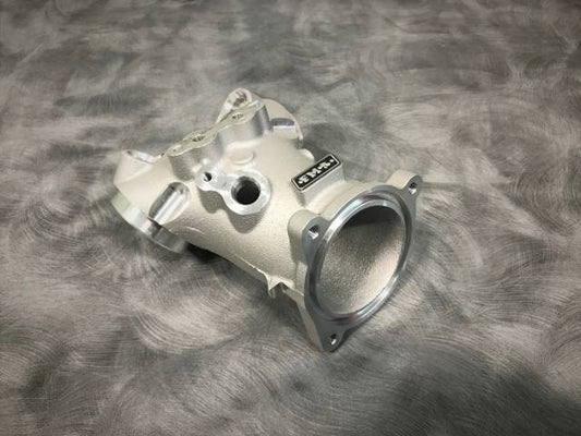 FUEL MOTO 55mm intake manifold for Harley Davidson M8 engine models from 2017-2025, showing the engine component with branding.