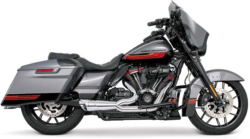 FREEDOM EXHAUST CHROME COMBAT 2:1 SHORTY HARLEY BAGGER 17-24