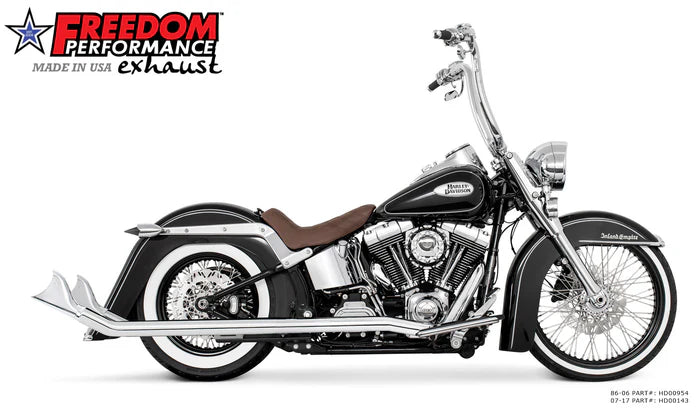 FREEDOM SHARKTAIL TRUE DUAL UPSWEEP HARLEY DAVIDSON SOFTAILS 18-25 - The Speed Shop Canada
