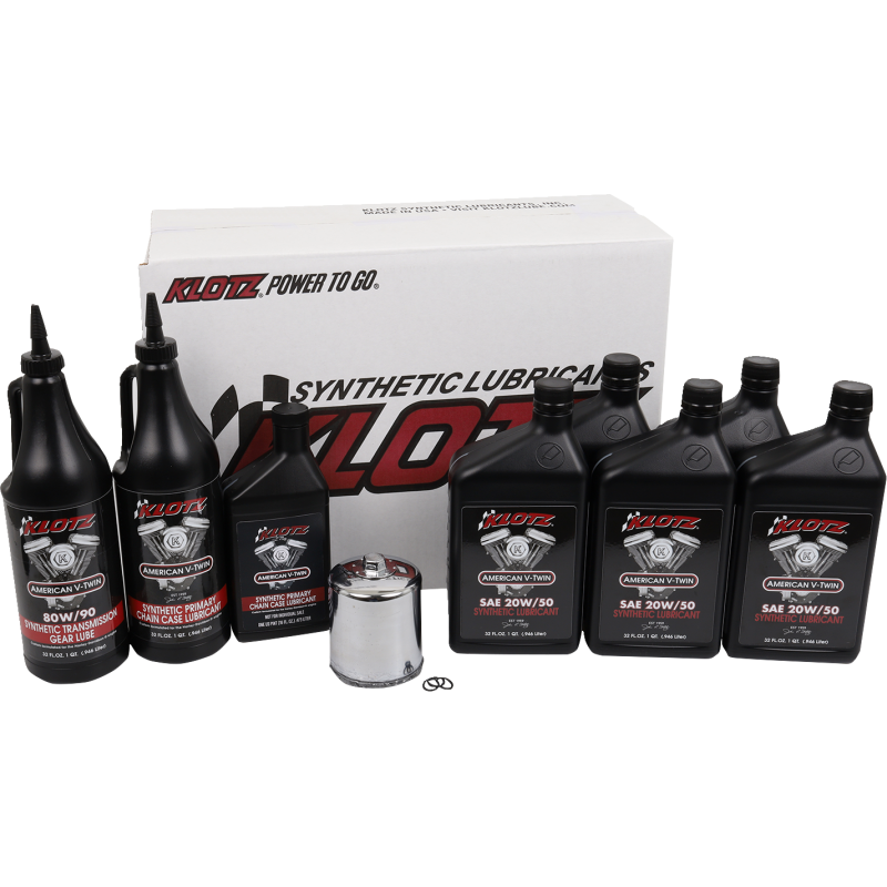 KLOTZ PREMIUM SYNTHETIC OIL CHANGE KITS (5) HARLEY DAVIDSON MODELS