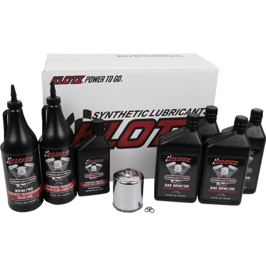 KLOTZ PREMIUM SYNTHETIC OIL CHANGE KITS (4) HARLEY DAVIDSON MODELS