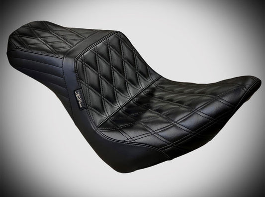 LEPARA TAILWHIP SEAT BLACK DOUBLE DIAMOND 84-99 HARLEY SOFTAILS