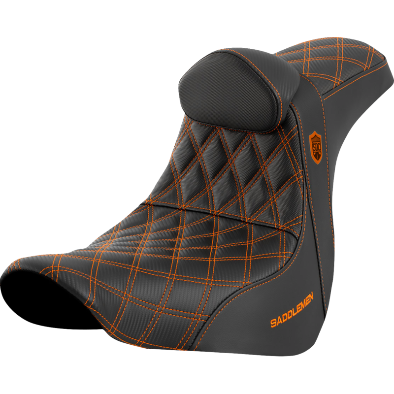SADDLEMEN SDC PRO SERIES GRIPPER ORANGE SEAT HARLEY DAVIDSON FXLRT