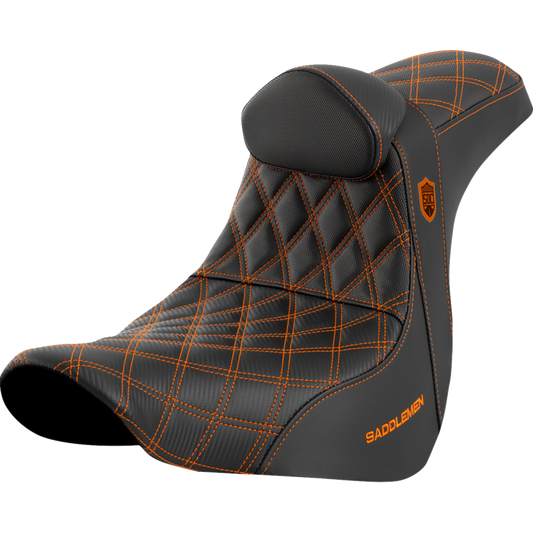 SADDLEMEN SDC PRO SERIES GRIPPER ORANGE SEAT HARLEY DAVIDSON FXLRT