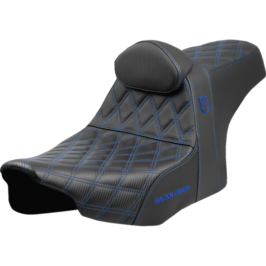 SADDLEMEN SDC PRO GRIPPER LS BLUE WITH BACKREST 24-25 HARLEY BAGGERS - The Speed Shop Canada