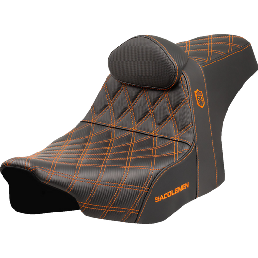 SADDLEMEN SDC PRO GRIPPER LS ORANGE WITH BACKREST 24-25 HARLEY BAGGERS - The Speed Shop Canada