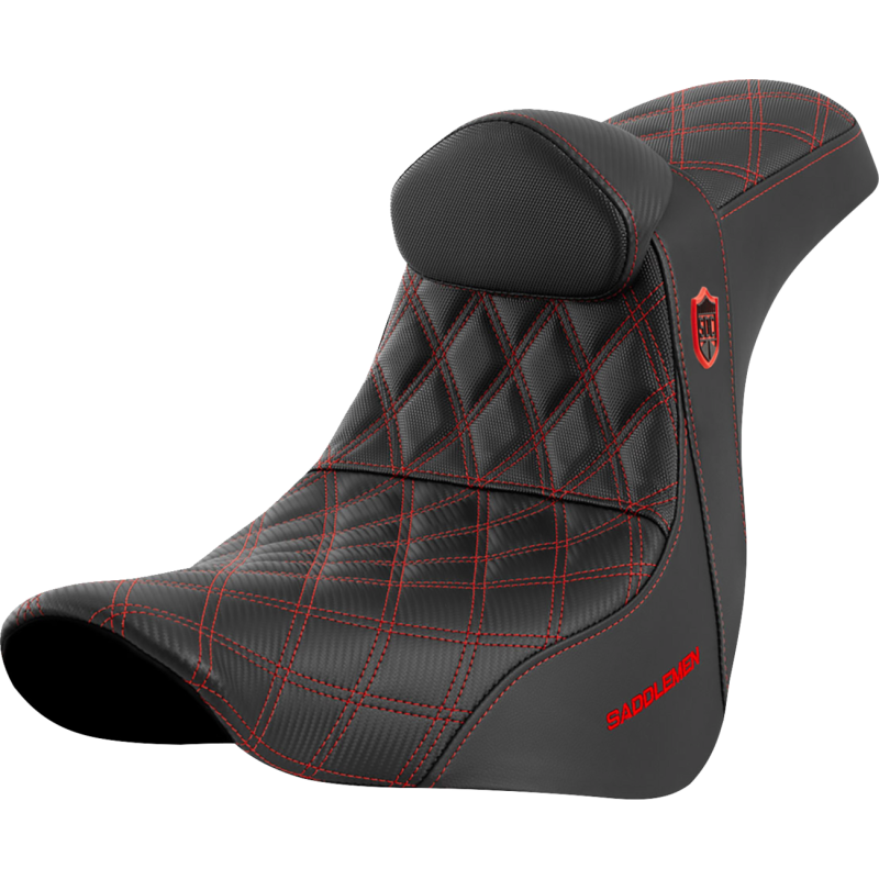 SADDLEMEN SDC PRO SERIES GRIPPER RED SEAT HARLEY DAVIDSON FXLRT