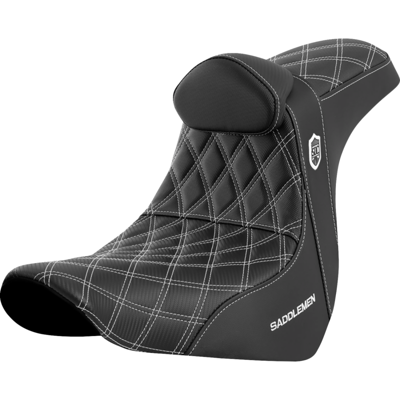 SADDLEMEN SDC PRO SERIES GRIPPER WHITE SEAT HARLEY DAVIDSON FXLRT