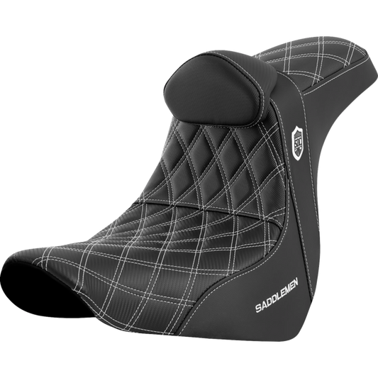 SADDLEMEN SDC PRO SERIES GRIPPER WHITE SEAT HARLEY DAVIDSON FXLRT