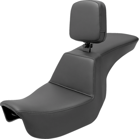 SADDLEMEN TOUR STEP UP SEATS BLACK PLAIN HARLEY DAVIDSON DYNA 06-17 - The Speed Shop Canada