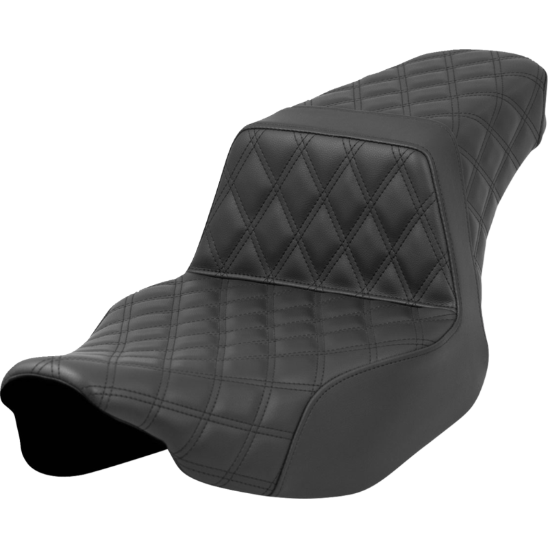 SADDLEMEN STEP UP SEAT BLACK EXT REACH L/S 24-25 HARLEY BAGGERS