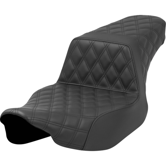 SADDLEMEN STEP UP SEAT BLACK EXT REACH L/S 24-25 HARLEY BAGGERS