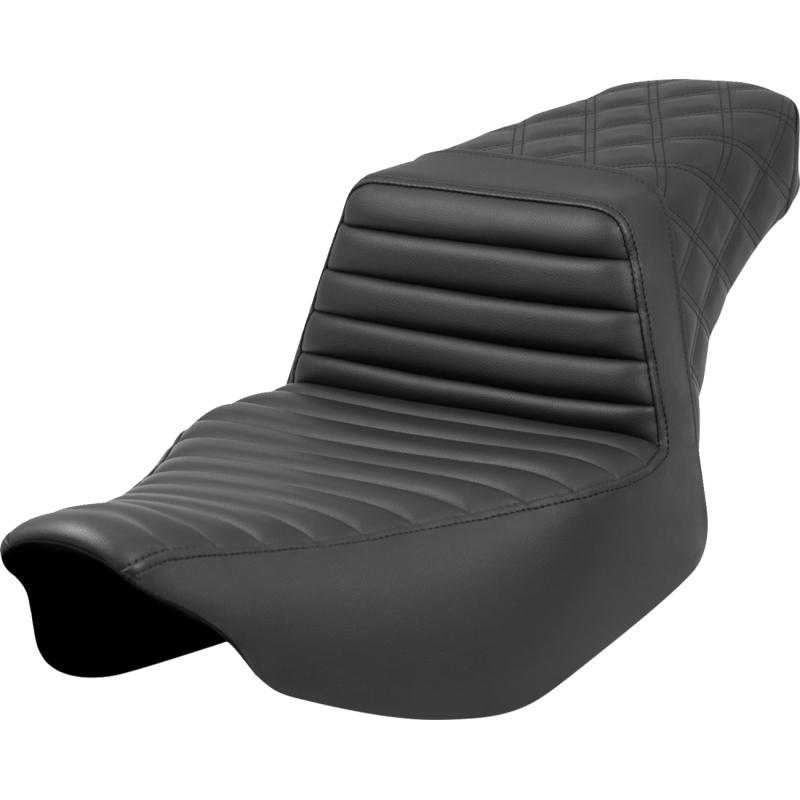 SADDLEMEN STEP UP SEAT BLACK T/R L/S 24-25 HARLEY BAGGERS