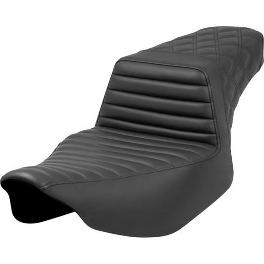 SADDLEMEN STEP UP SEAT BLACK EXT REACH T/R L/S 24-25 HARLEY BAGGERS