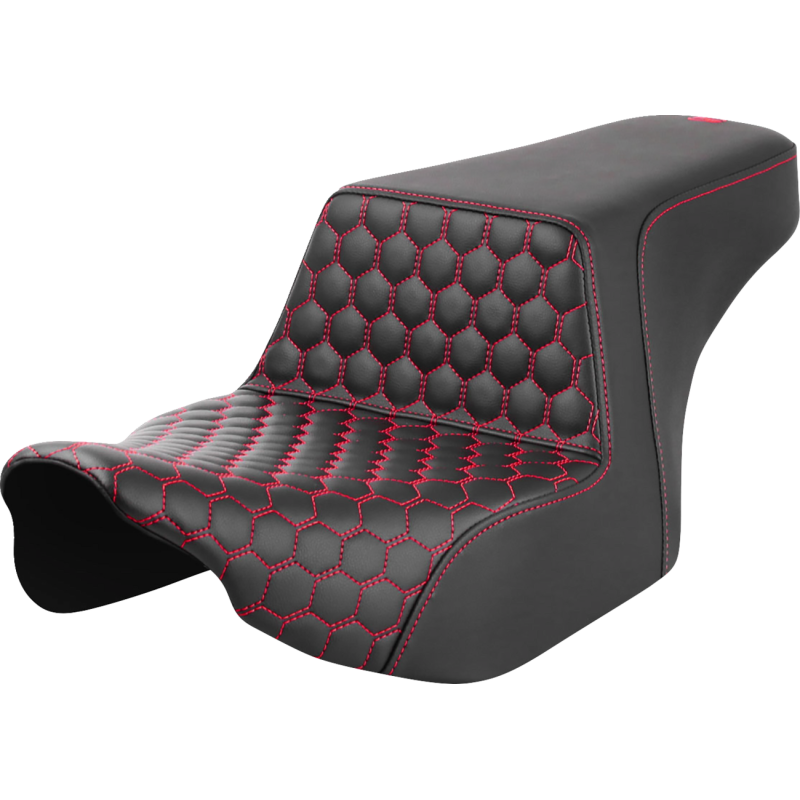 SADDLEMEN STEP UP SEAT RED H/C 24-25 HARLEY DAVIDSON BAGGERS
