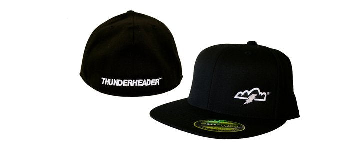 THUNDERHEADER RACING BLACK FLAT BILL TRUCKER HAT