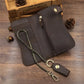 TRUCKER / BIKER LEATHER BROWN WALLET C/W CHAIN - The Speed Shop Canada