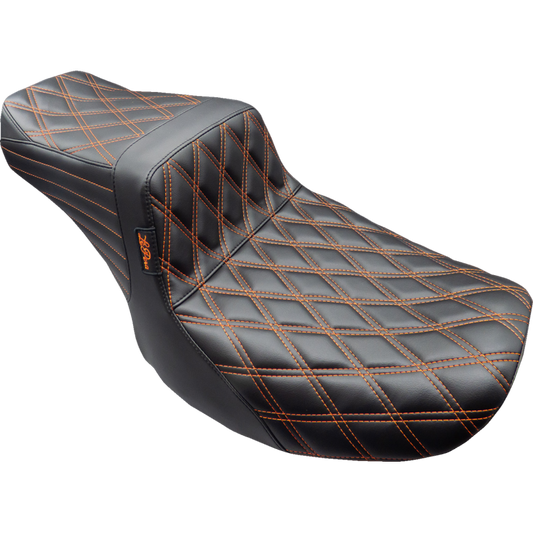 LEPARA TAILWHIP SEAT ORANGE DIA STITCH HARLEY DAVIDSON BAGGER 23-25