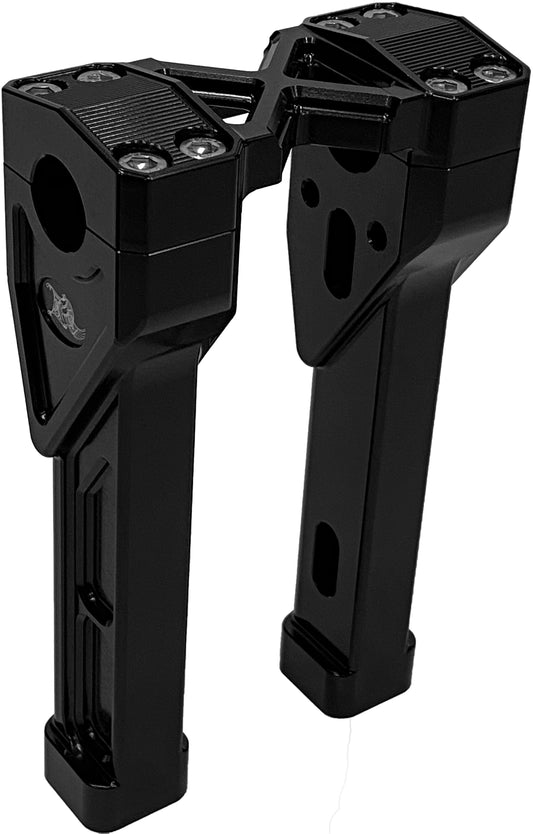 KENS FACTORY KFR-02 NL 1-inch X-Riser, 8-inch straight black motorcycle riser