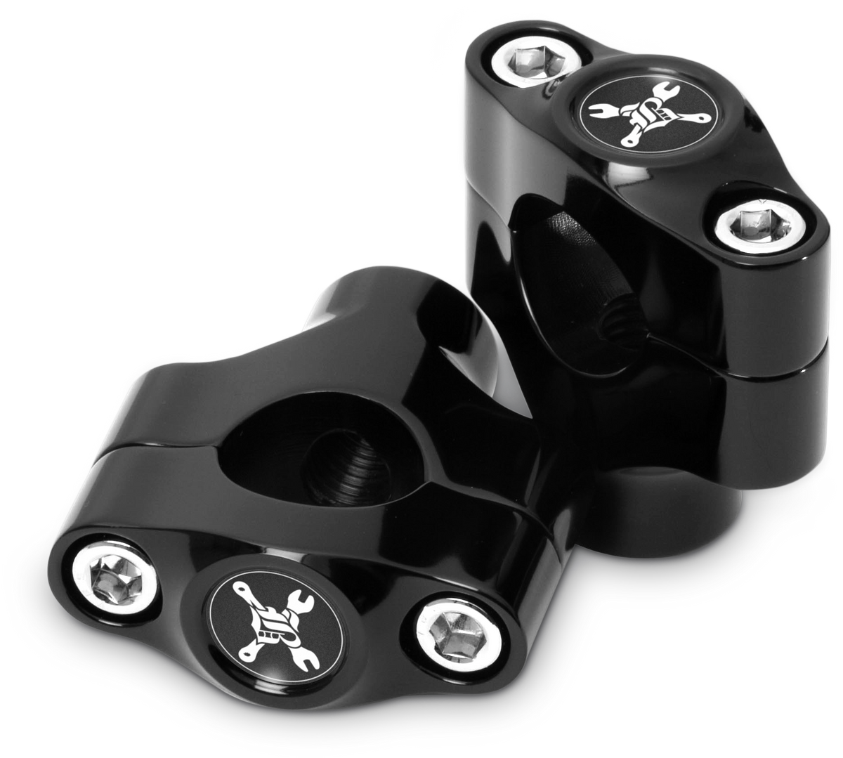 Burly Brand B12-8014B Hawk risers set in black for motorcycle handlebars
