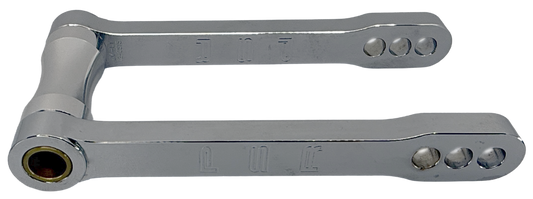 PSR lowering link suspension component, silver, with stock, 1-inch, and 1.5-inch drop options for BMW