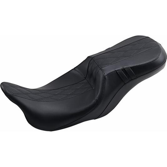 LEPARA OUTCAST 2 UP SEAT DD INLAY BLACK HARLEY BAGGERS 08-23