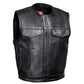 MILWAUKEE LEATHER MENS LOW KEY BLACK LEATHER VEST - The Speed Shop Canada