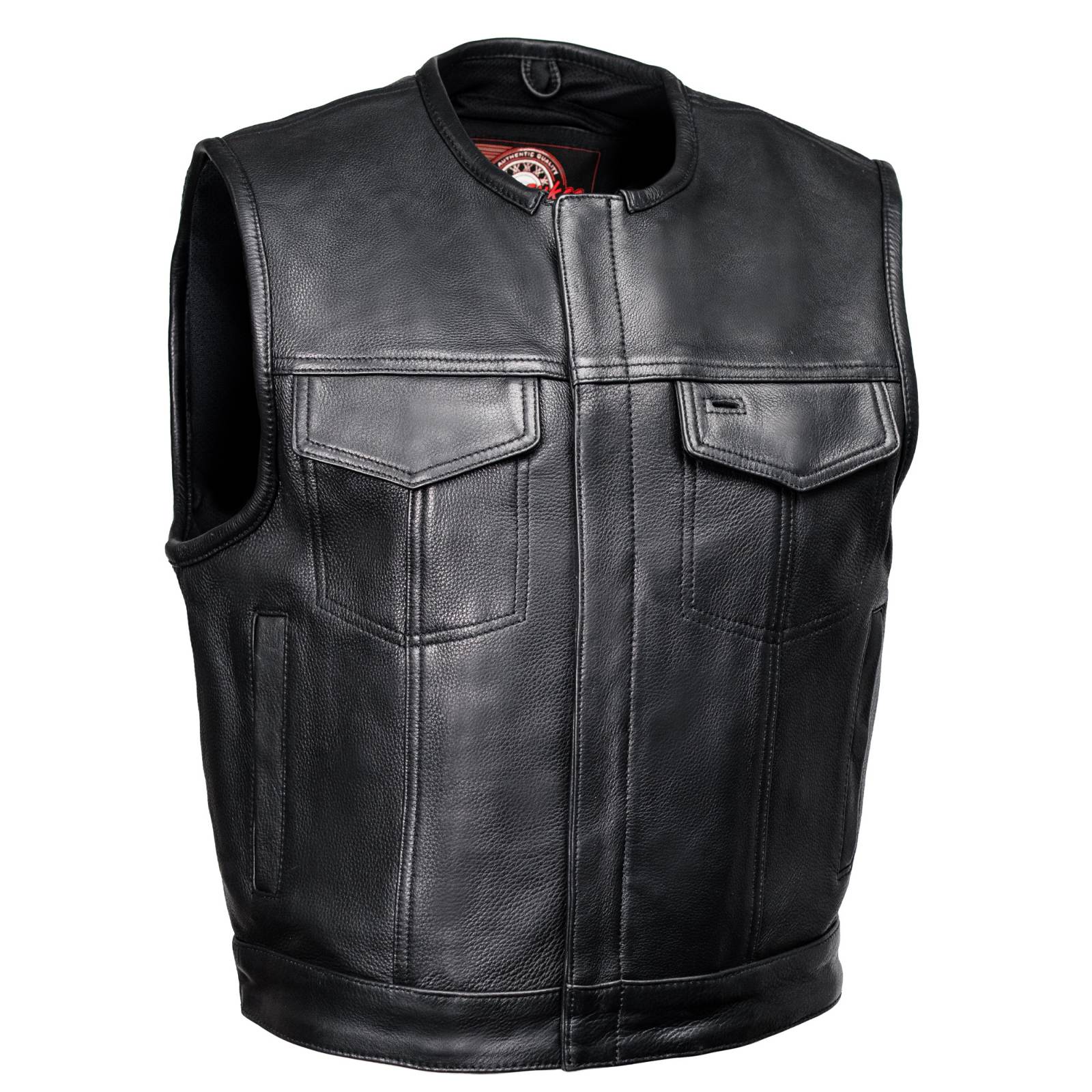 MILWAUKEE LEATHER MENS LOW KEY BLACK LEATHER VEST - The Speed Shop Canada