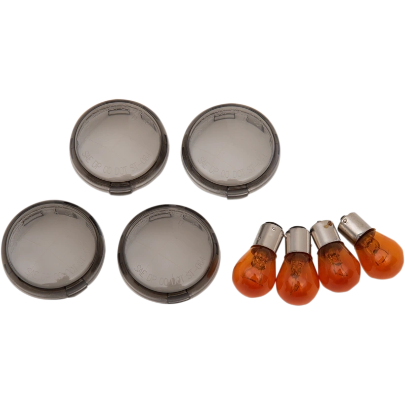 SMOKED LENS KIT C/W AMBER BULBS -BULLET STYLE