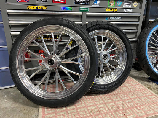 BILLET WHEEL PACKAGE 21/18" WITH MICHELIN TIRES