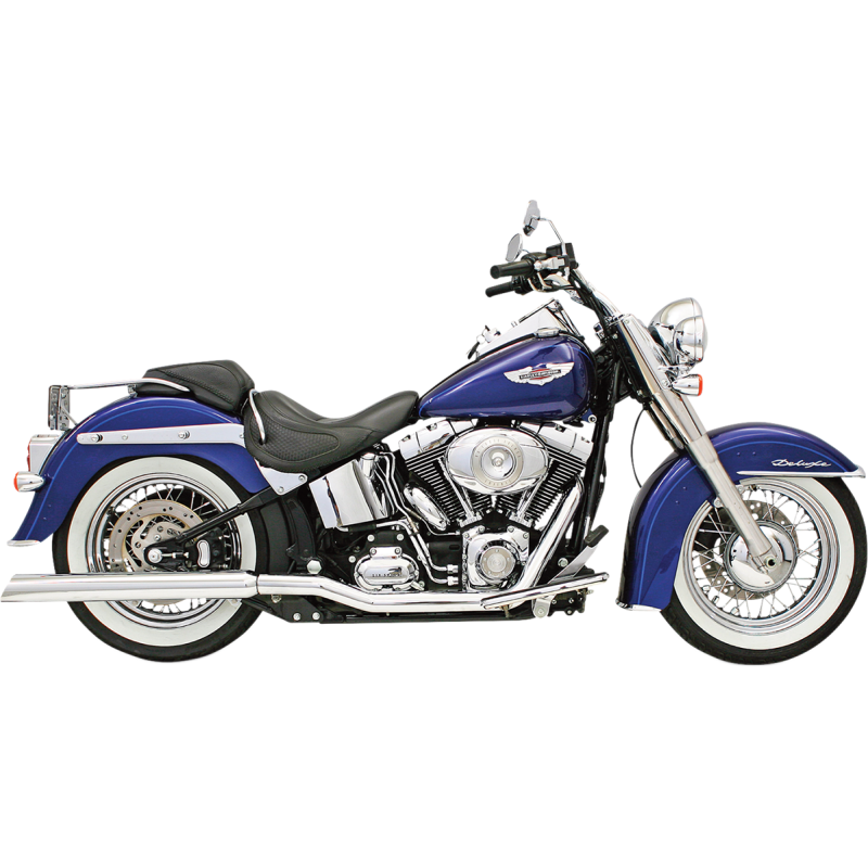 BASSANI POWER CURVE CHROME TRUE DUAL EXHAUST SYSTEM SOFTAILS 84-17